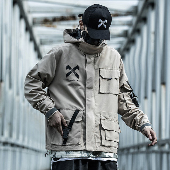 Chaqueta de Trabajo Hombre Otoño Invierno con Capucha Tendencia