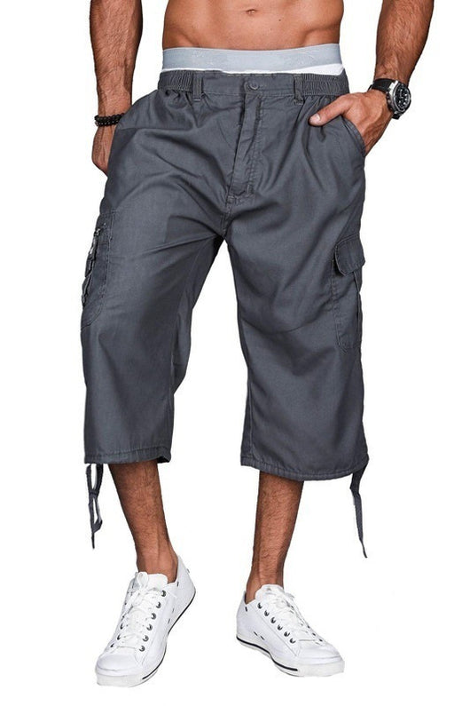 Pantalones Cargo Cropped con Bolsillos y Cintura Elástica - Image 9