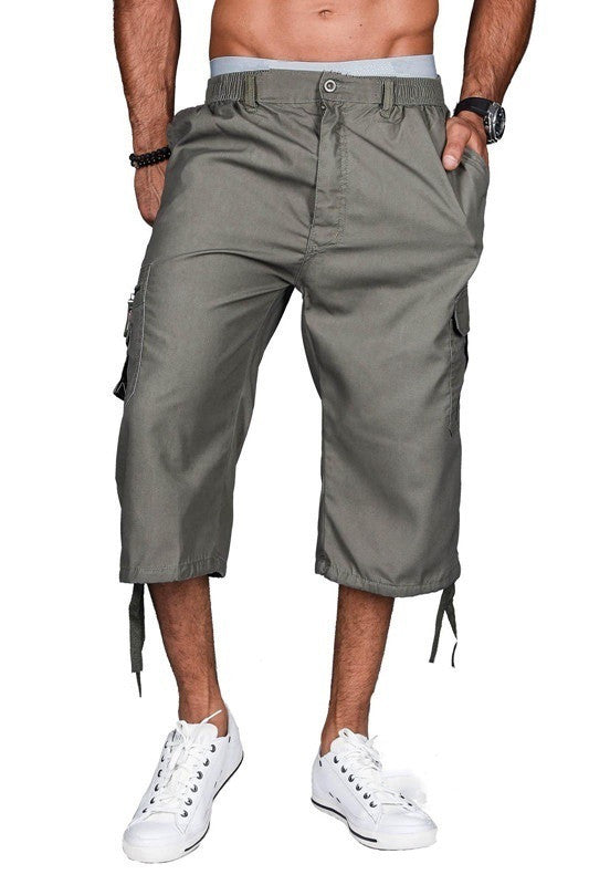 Pantalones Cargo Cropped con Bolsillos y Cintura Elástica