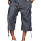 Pantalones Cargo Cropped con Bolsillos y Cintura Elástica