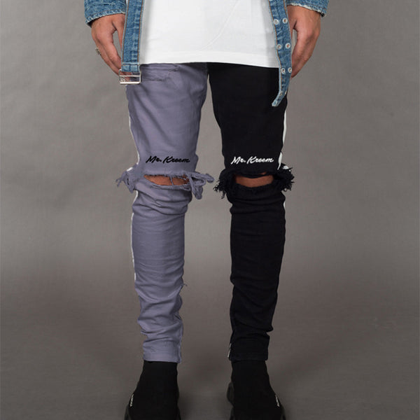 Pantalones Casuales Slim Fit con Detalles Rotos para Hombre