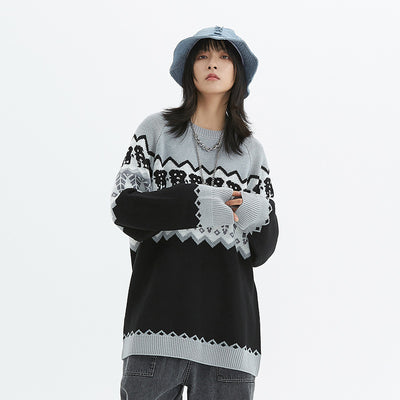 Suéter Cuello Redondo Tide Japonés para Pareja - Estilo Nacional Unisex - Image 8