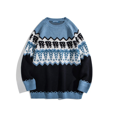 Suéter Cuello Redondo Tide Japonés para Pareja - Estilo Nacional Unisex - Image 5