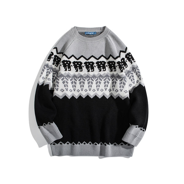 Suéter Cuello Redondo Tide Japonés para Pareja - Estilo Nacional Unisex - Image 6