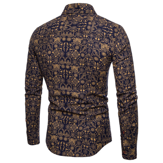 Camisa Floral de Manga Larga para Hombre - Estilo Moderno y Versátil - Image 10