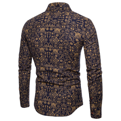 Camisa Floral de Manga Larga para Hombre - Estilo Moderno y Versátil - Image 3