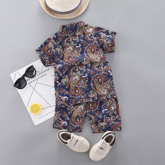 Conjunto Infantil Estampado Floral - Camisa y Pantalones Cortos para Niños - Image 5