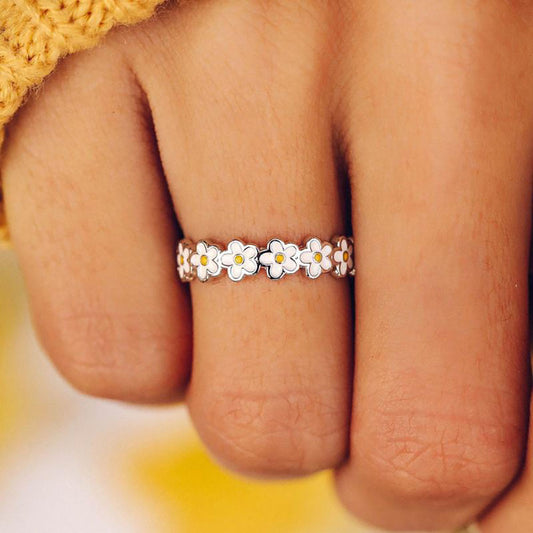 Anillos de Flores en Resina Epóxica para Mujeres - Diseño Bohemio Romántico