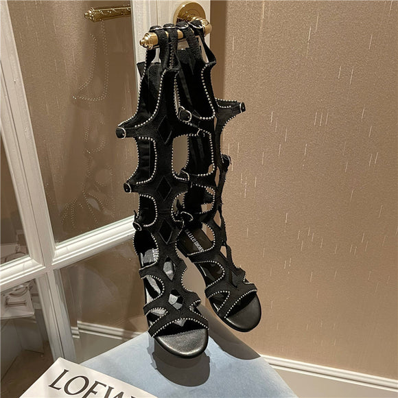 Sandalias Tipo Bota con Hebilla y Suela Suave