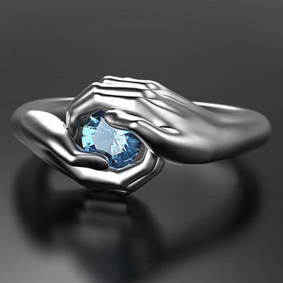 Anillo de Compromiso Zirconia Azul Cristal - Joya Elegante Plateada para Mujer - Image 6