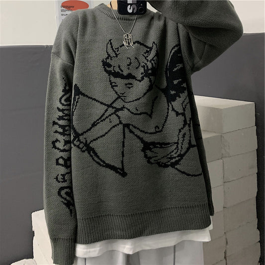 Suéter Grueso Ángel Perezoso - Tejido Jacquard para Primavera e Invierno - Image 2