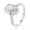 Anel solitário de diamante branco de alto carbono artificial banhado a ouro n° 5
