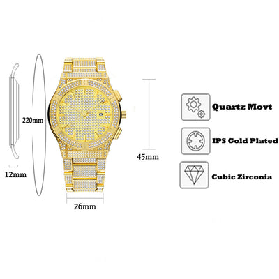Reloj Británico de Lujo para Hombre con Diamantes y Aleación Resistente al Agua - Image 13