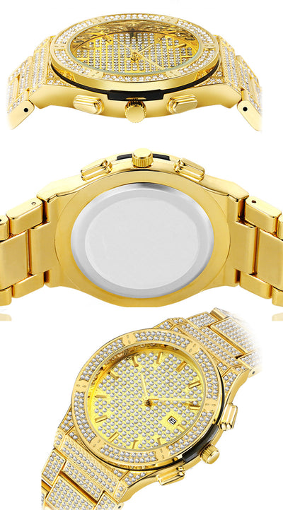 Reloj Británico de Lujo para Hombre con Diamantes y Aleación Resistente al Agua - Image 7