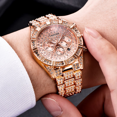 Reloj de Hombre Elegante con Calendario y Diamantes - Cuarzo Aleación - Image 14