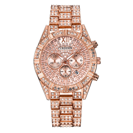 Reloj de Hombre Elegante con Calendario y Diamantes - Cuarzo Aleación - Image 7