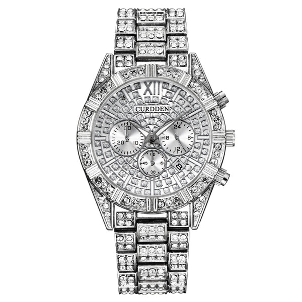 Reloj de Hombre Elegante con Calendario y Diamantes - Cuarzo Aleación - Image 6
