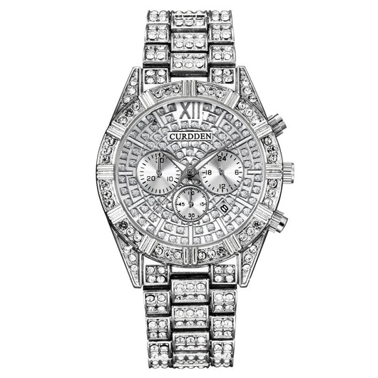Reloj de Hombre Elegante con Calendario y Diamantes - Cuarzo Aleación - Image 6