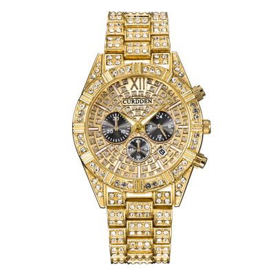 Reloj de Hombre Elegante con Calendario y Diamantes - Cuarzo Aleación - Image 8