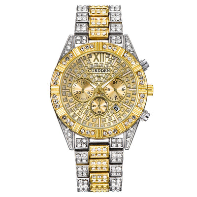Reloj de Hombre Elegante con Calendario y Diamantes - Cuarzo Aleación - Image 9