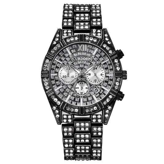 Reloj de Hombre Elegante con Calendario y Diamantes - Cuarzo Aleación - Image 2