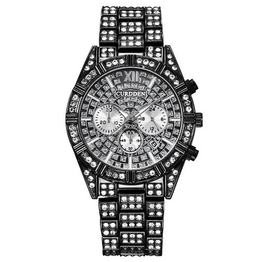 Reloj de Hombre Elegante con Calendario y Diamantes - Cuarzo Aleación - Image 2