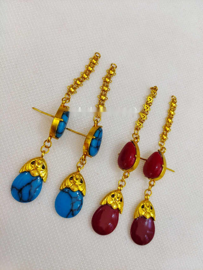 Aretes de Cadena con Bolitas Chapadas en Oro - Resistentes al Deslustre - Image 10