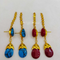 Aretes de Cadena con Bolitas Chapadas en Oro - Resistentes al Deslustre
