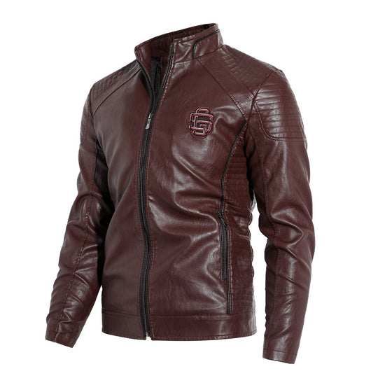 Chaqueta de Cuero PU para Motociclista con Cuello Alzado - Image 11
