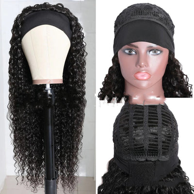 Peluca Larga Ondulada con Banda Turbante - Cabello Rizado Natural - Image 7