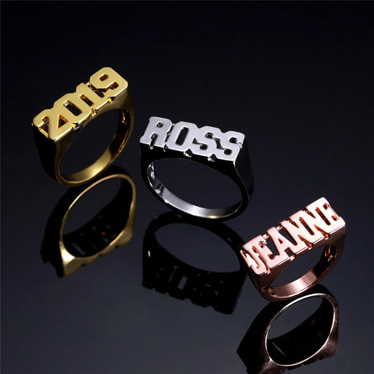 Anillo Hip Hop Personalizado Chapado en Oro Rosa con Nombre y Número Grabado - Image 7