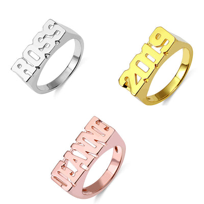 Anillo Hip Hop Personalizado Chapado en Oro Rosa con Nombre y Número Grabado - Image 6