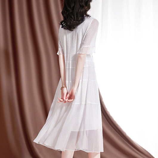 Vestido Blanco de Seda Premium Verano Lujo - Image 12