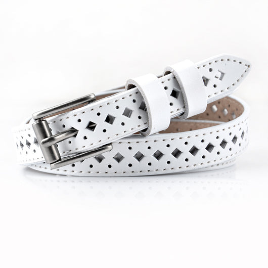 Cinturón de Cuero Retro Hueco para Mujer - Diseño Clásico Cowhide - Image 3