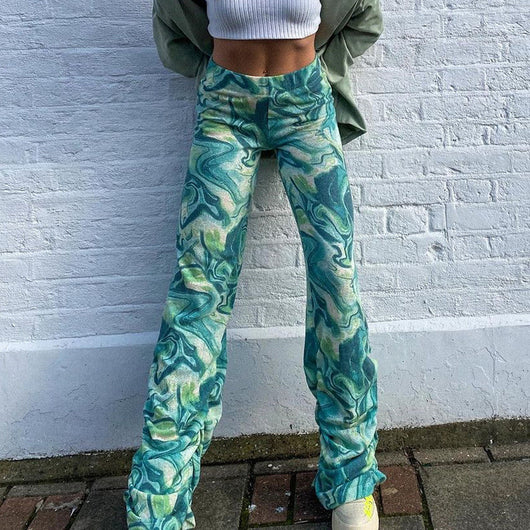 Pantalones Abstractos Plisados de Diseño Europeo Americano