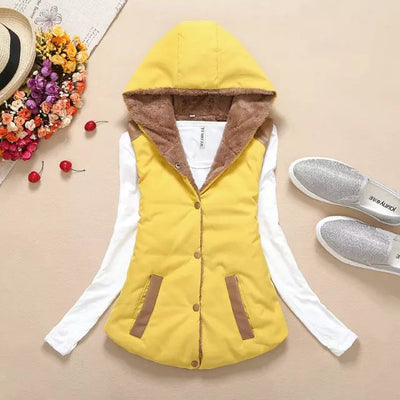 Chaleco Acolchado Terciopelo para Mujer con Capucha - Colores Vibrantes - Image 6