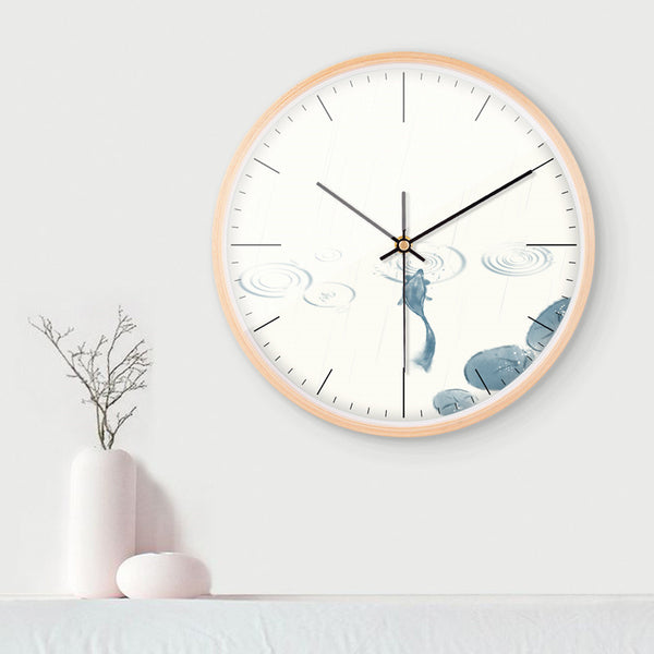 Reloj de Pared de Madera Maciza con Movimiento de Cuarzo para Dormitorio Infantil
