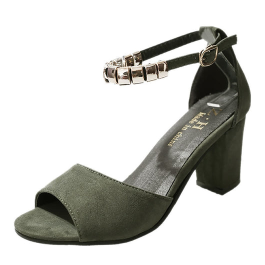 Sandalias Coreanas con Hebilla y Tacón Grueso para Mujer - Image 10