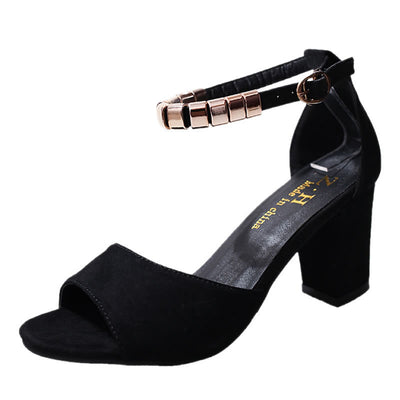 Sandalias Coreanas con Hebilla y Tacón Grueso para Mujer - Image 16
