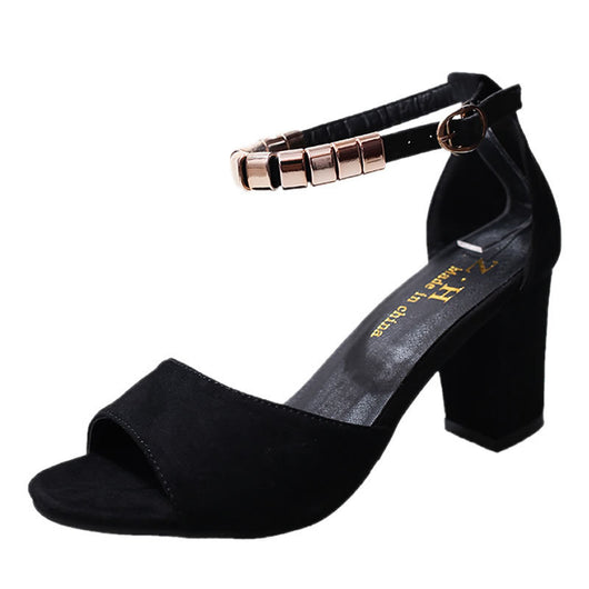 Sandalias Coreanas con Hebilla y Tacón Grueso para Mujer - Image 16