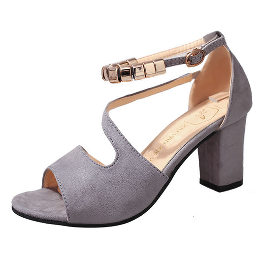Sandalias Coreanas con Hebilla y Tacón Grueso para Mujer - Image 18