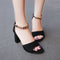Sandalias Coreanas con Hebilla y Tacón Grueso para Mujer