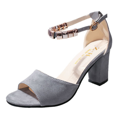 Sandalias Coreanas con Hebilla y Tacón Grueso para Mujer - Image 4