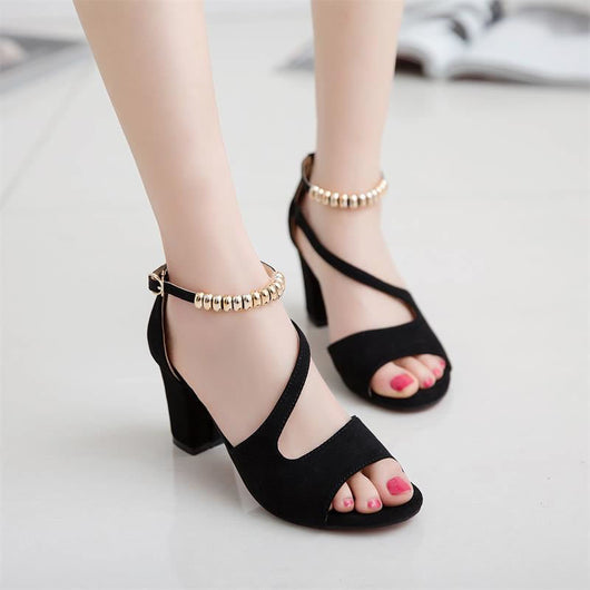 Sandalias Coreanas con Hebilla y Tacón Grueso para Mujer - Image 7