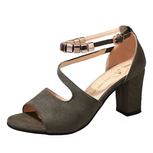 Sandalias Coreanas con Hebilla y Tacón Grueso para Mujer - Image 5