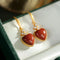 Aretes de Ágata Roja en Forma de Corazón - Joyería del Amor