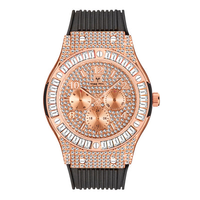 Reloj para Hombre con Banda de Silicona y Cristales Brillantes - Image 8