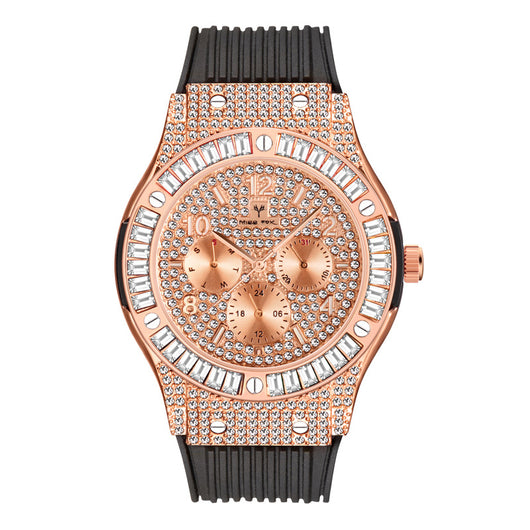 Reloj para Hombre con Banda de Silicona y Cristales Brillantes - Image 8
