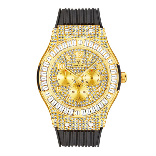 Reloj para Hombre con Banda de Silicona y Cristales Brillantes - Image 10