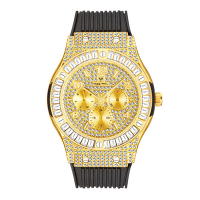 Reloj para Hombre con Banda de Silicona y Cristales Brillantes - Image 2